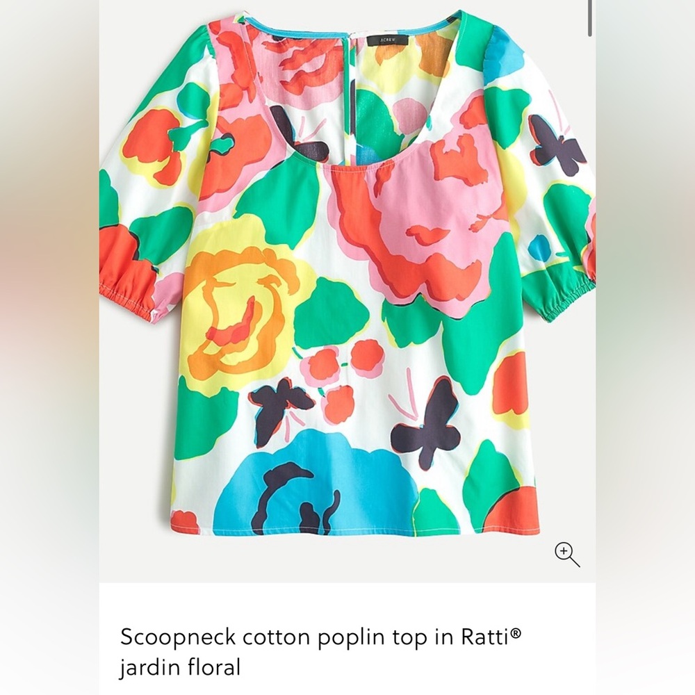J. Crew Scoopneck Cotton Poplin Top
